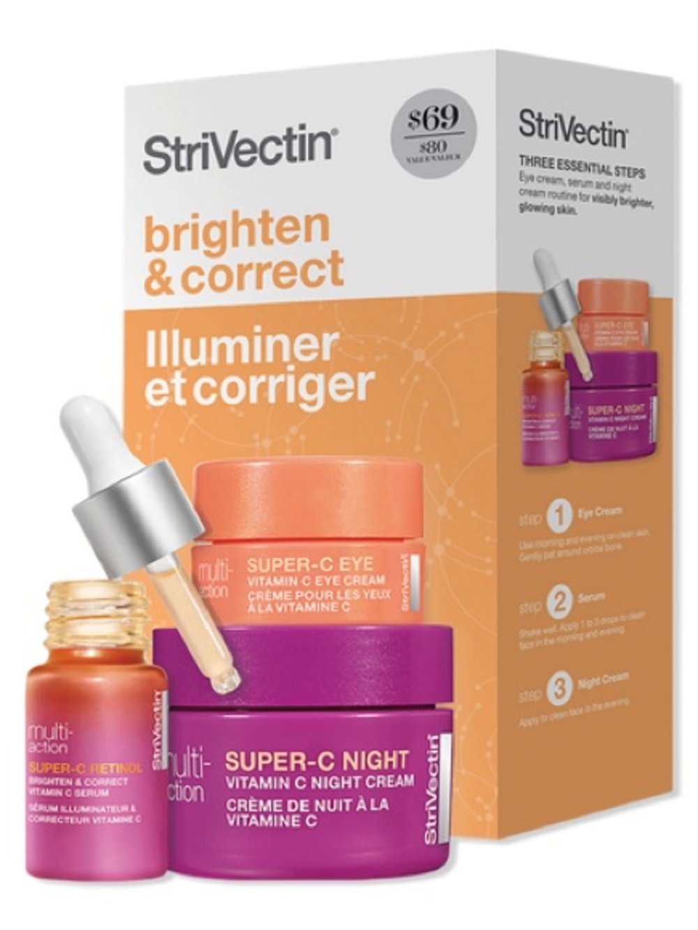 New in box StriVectin brighten & correct multi action trio kit
